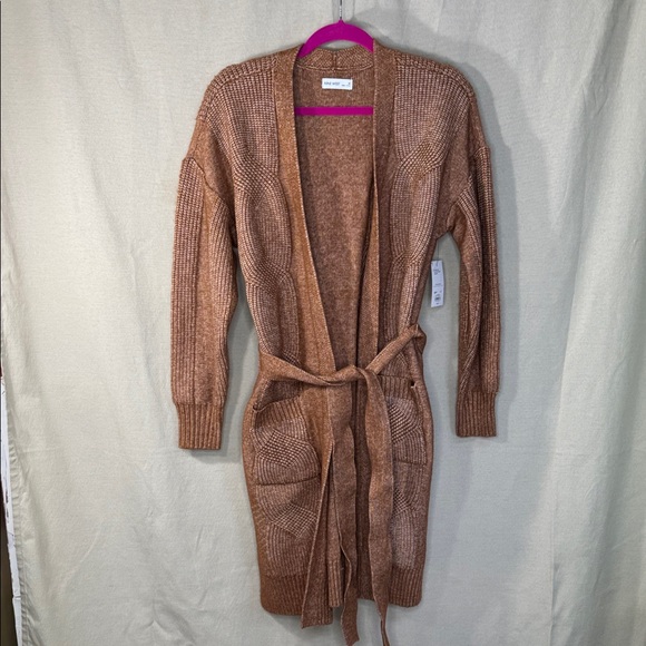 Nine West Sweater Brown Cardigan w/ Belt Long Length Wool Blend in Size M  NWT - Picture 3 of 15